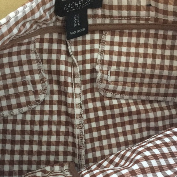 SOLD Rachel Zoe Checkered Pants Brown Sz 2 - Picture 6 of 11